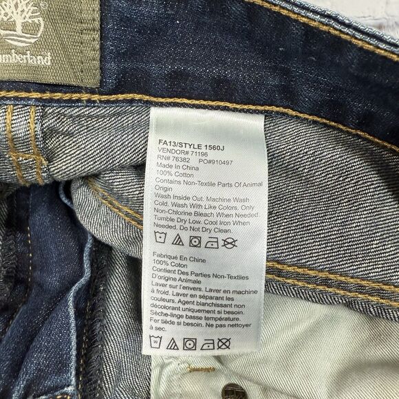 Timberland Baggy Denim Jeans Men Size 34 X 33 Dark Blue Boot Cut Western Pants - Picture 7 of 15